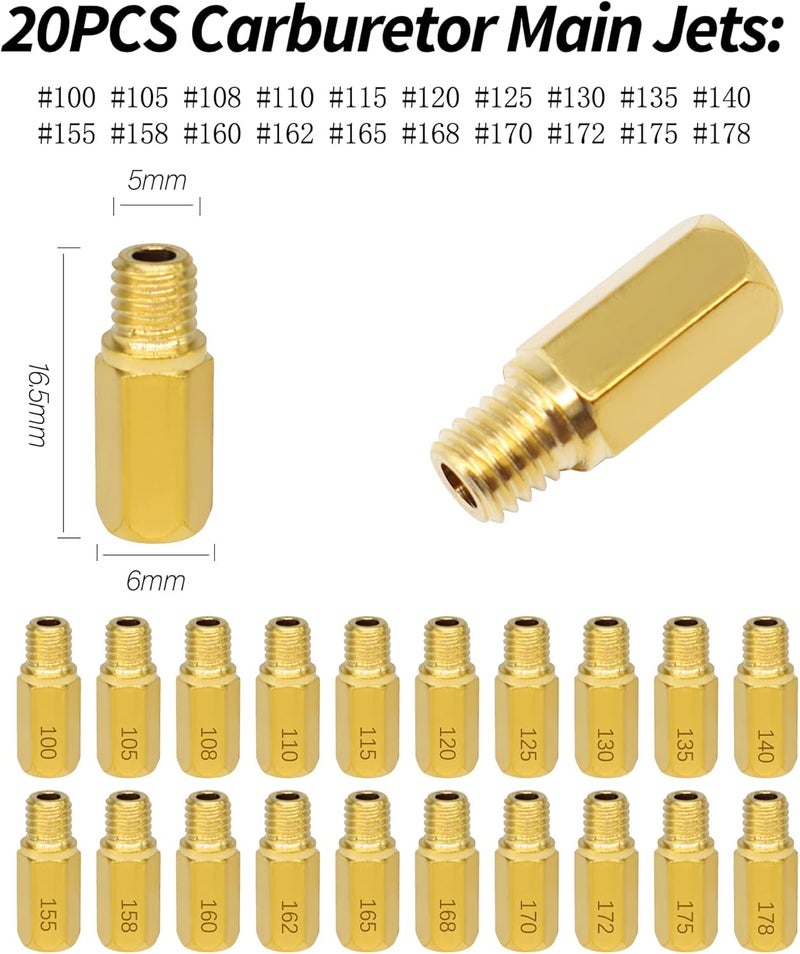 OXCANO 40PCS Carburetor Main Jet Kits, 30pcs Carburetor Main Jet # 100-178 & 10pcs Slow Pilot Jet # 32-55, Compatible with PWK Keihin OKO CVK KOSO PWK Carb, Replace SCL-2018090002-ZH-T-01 - Image 3